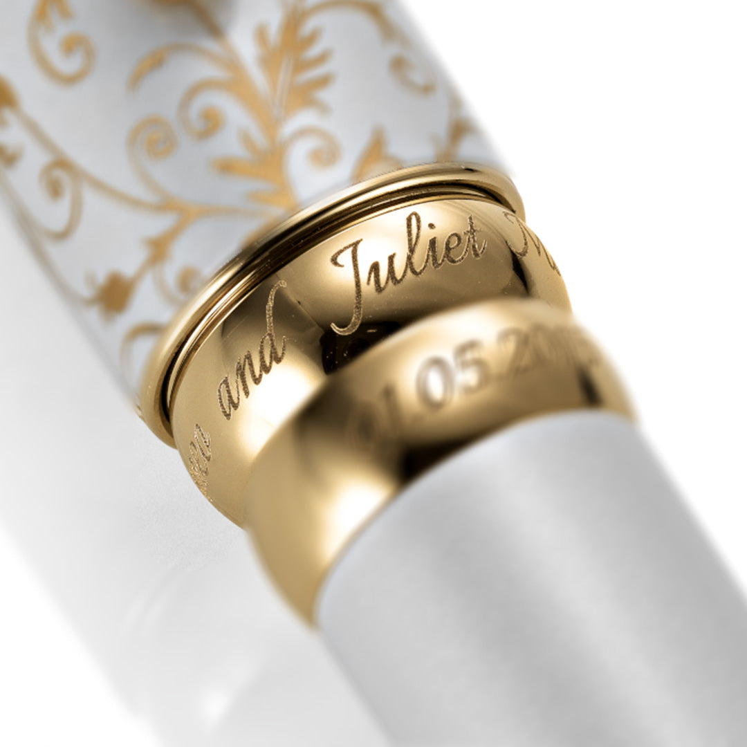 Names engraved on the Wedding Pen Legacy Edition.